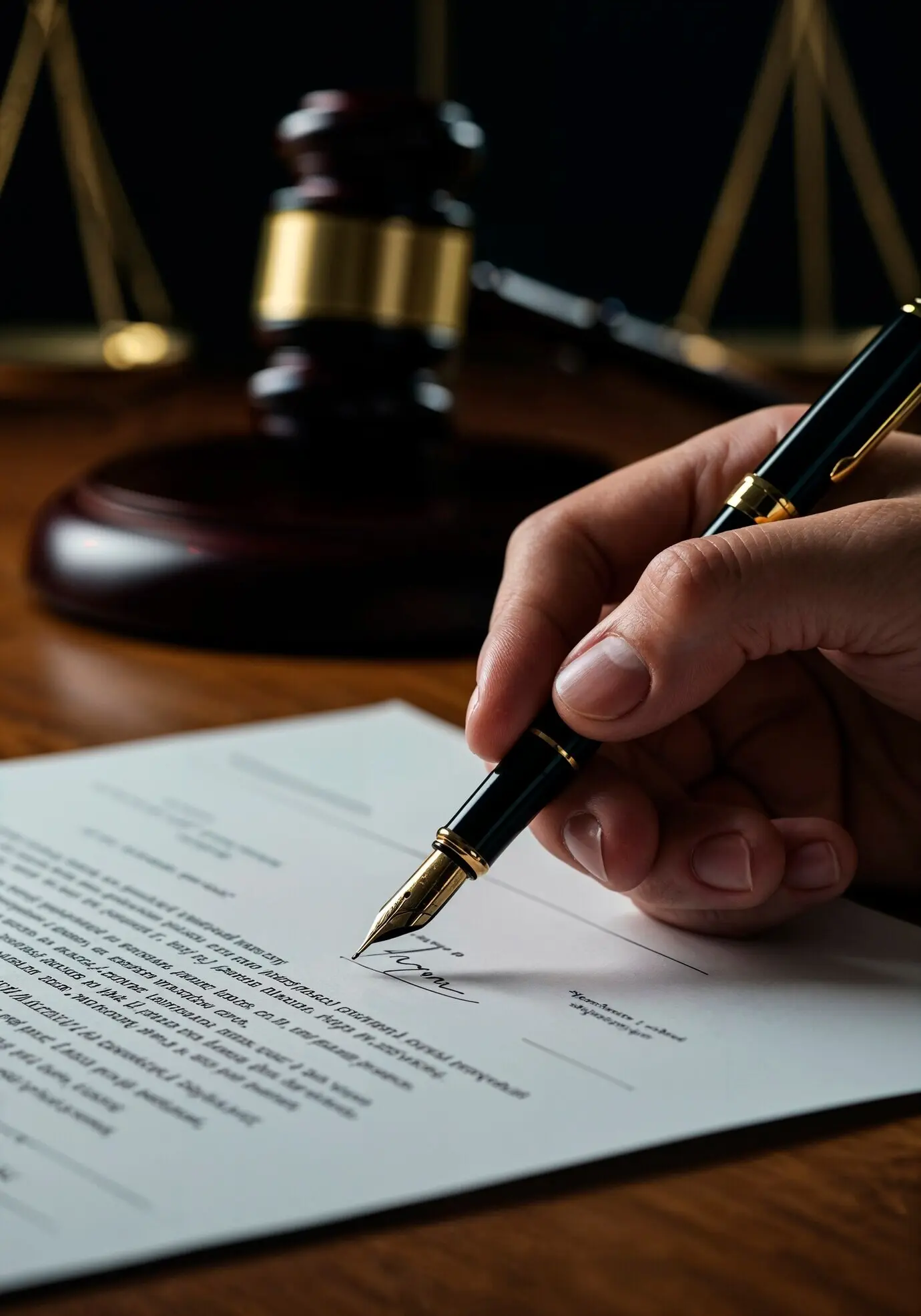 Unterzeichnung eines rechtlichen Dokuments