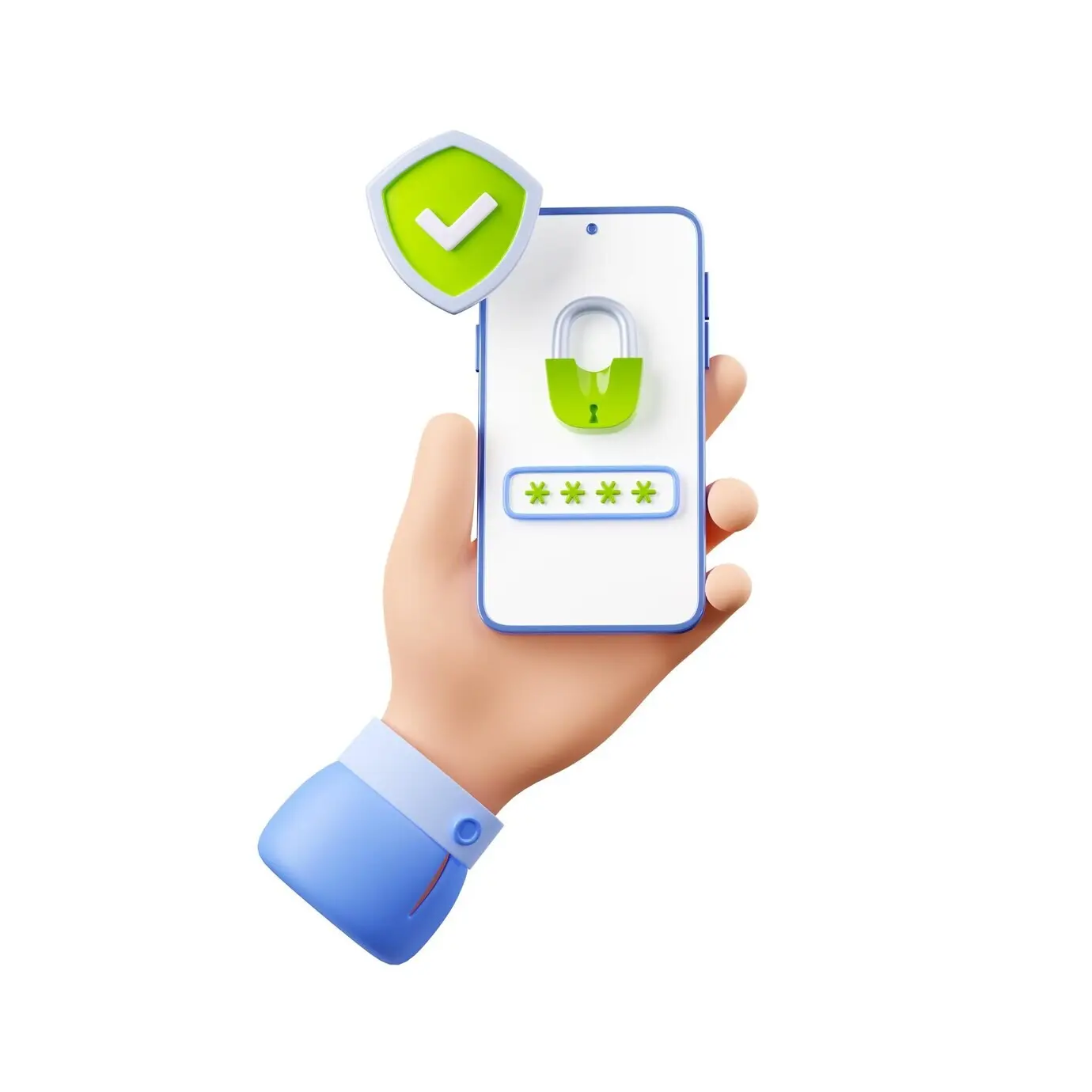 3D-Mobiltelefon mit Sicherheitscode-Vorhängeschloss